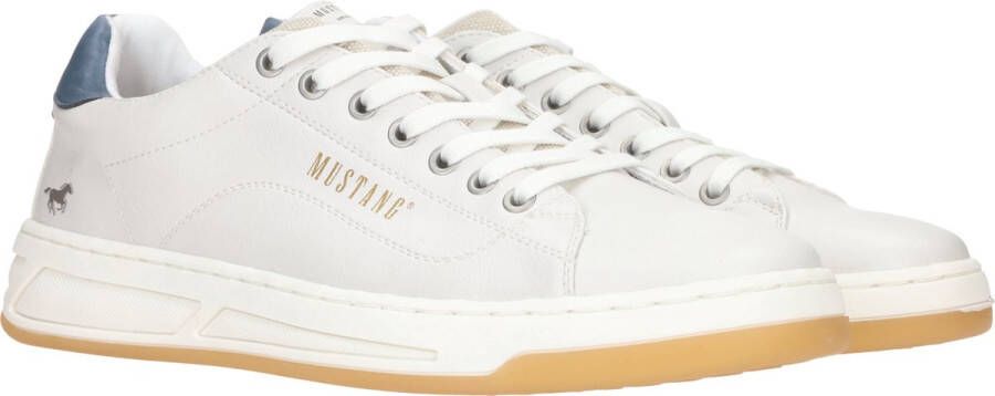 Mustang Wit Blauwe Sneaker met Gevormd Voetbed White Heren