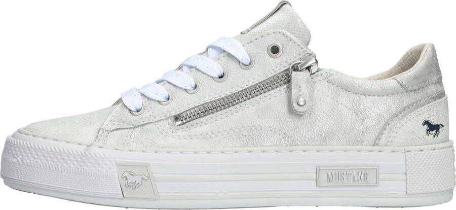 Mustang Zilveren Zomer Sneaker met Rits Gray Dames