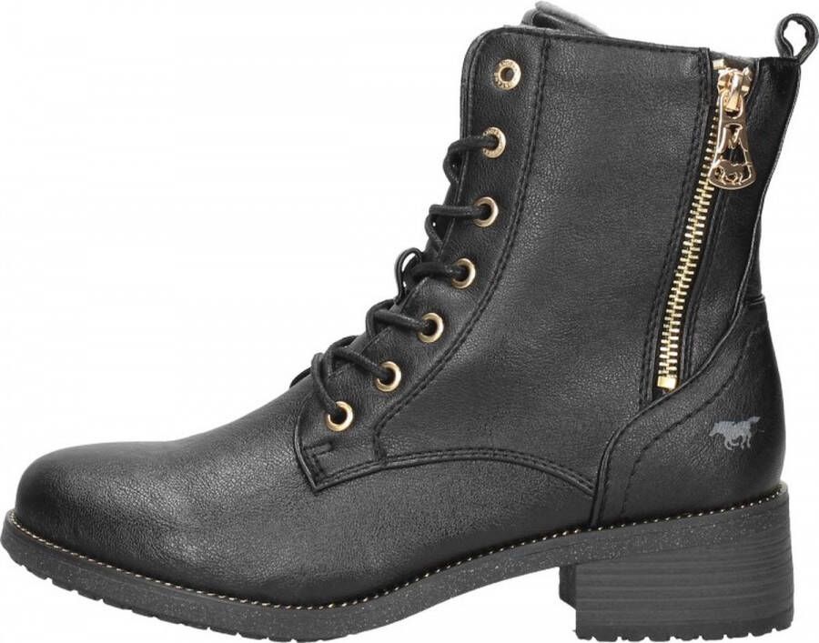 Mustang Shoes Veterlaarsjes lace-up boots block heel with practical inner zipper