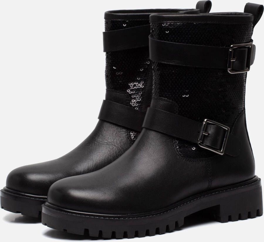 Muyters Biker boots zwart Leer