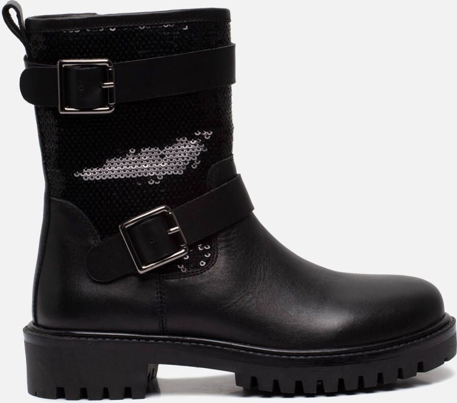 Muyters Biker boots zwart Leer