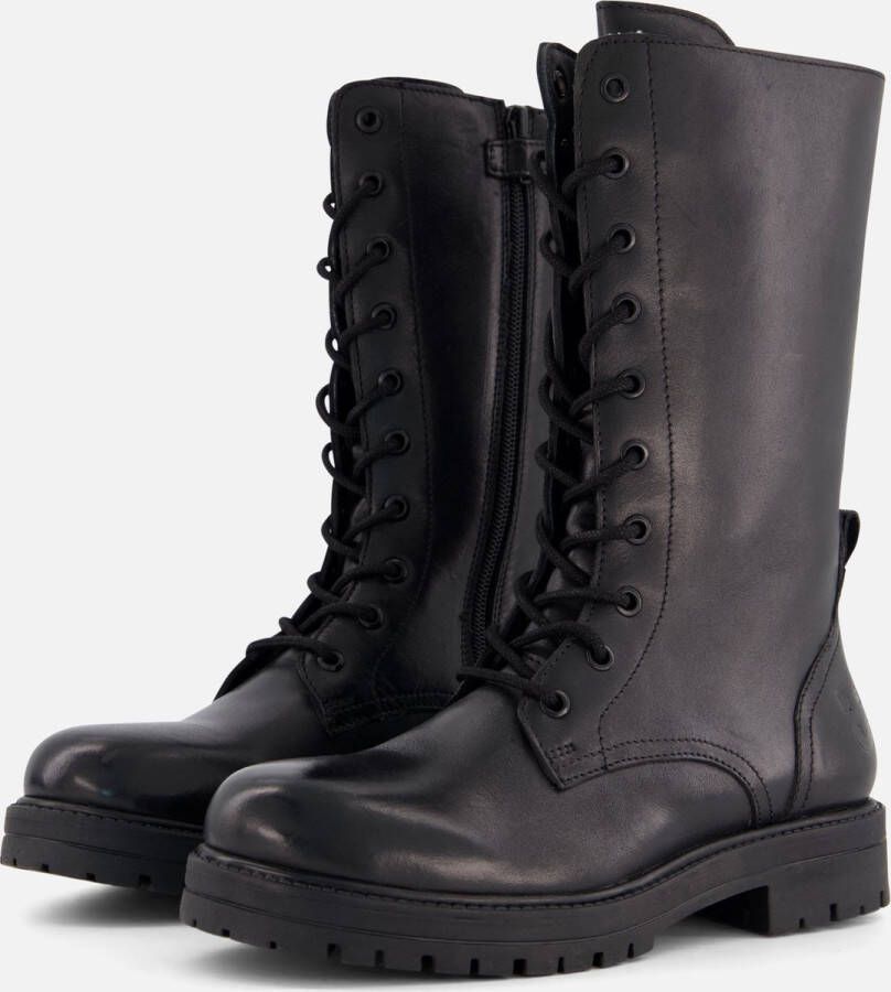 Muyters Hoge Veterboots zwart Leer