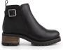 Mysa Myrtia dames leren enkellaarzen Gevoerde boots Zwart Leer - Thumbnail 1