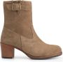 Mysa Poppy Suede Nette leren dames enkellaarzen op hak Taupe suede leer - Thumbnail 1