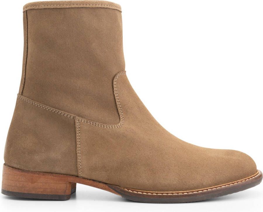 Mysa Susana Suede Dames Leren Enkellaarzen Nette schoenen vrouwen Taupe Suede Leer