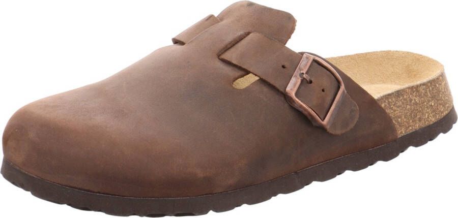 Natural Sense unisex pantoffels klomp leer bruin