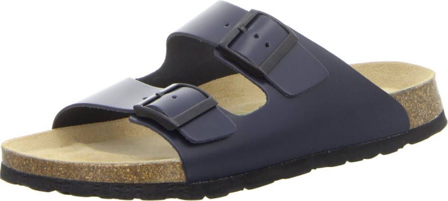 Natural Sense unisex pantoffels muiltjes sandalen leer navy