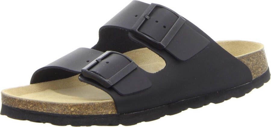 Natural Sense unisex pantoffels muiltjes sandalen leer zwart