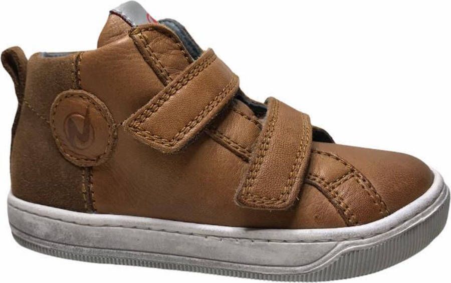 Naturino 2 velcro's cirkel lederen hoge sneakers Play Cognac mt 25