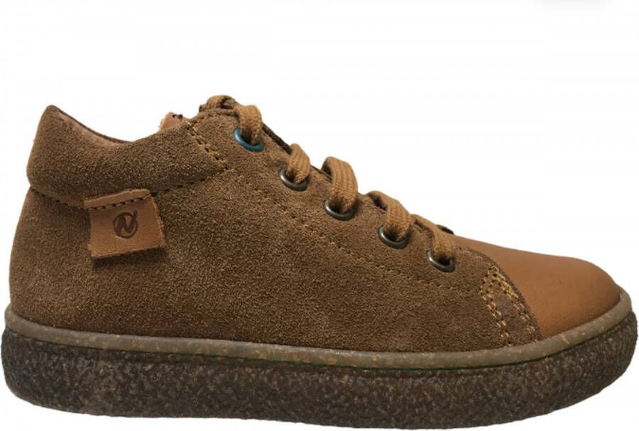 Naturino veter rits hoge lederen sneakers Albus cognac