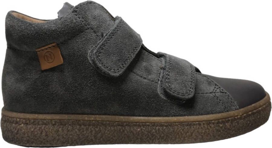 Naturino Albus 2 velcro's hoge lederen sneakers grijs