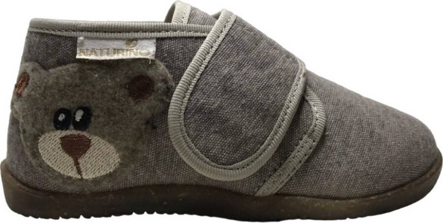 Naturino Carillon Or velcro beer canvas pantoffel- Grijs -vegan