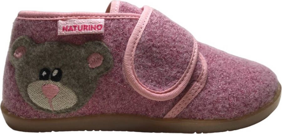 Naturino Carillon velcro beer bling velvet pantoffel- Roze