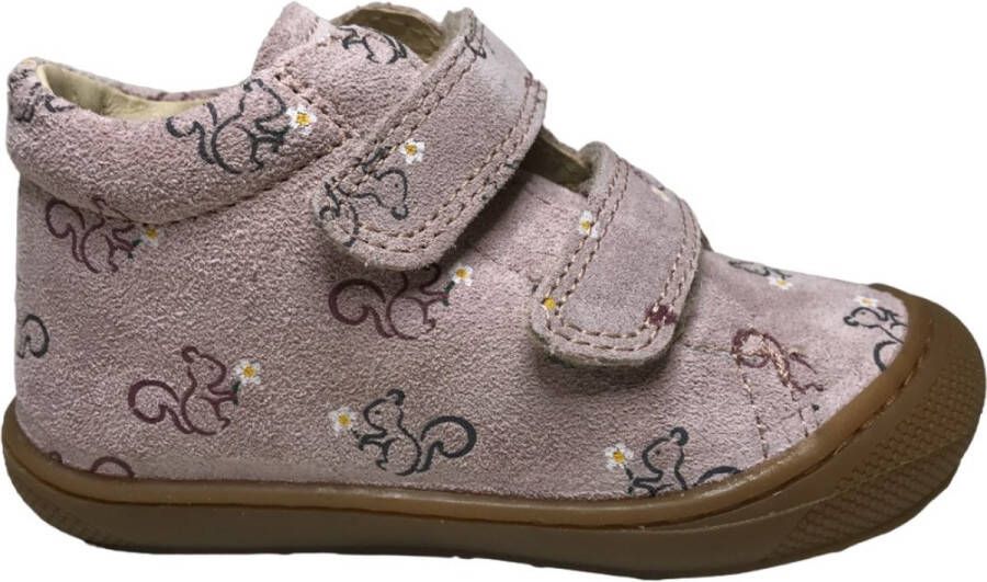 Naturino Cocoon velcro's bumper eekhoorn print lederen sneakers Roze