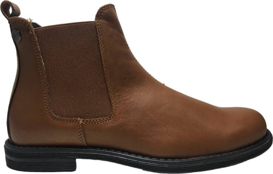 Naturino Derino rits elastiek effen lederen chelsea boots camel