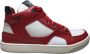 Naturino Finnix veter rits hoge lederen sportieve sneakers wit rood - Thumbnail 2