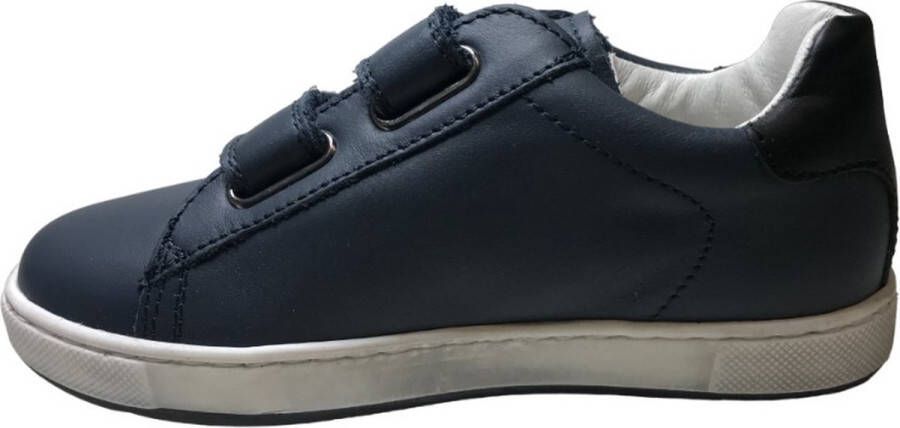 Naturino Hasselt velcro's zwarte hiel lederen sneakers Navy