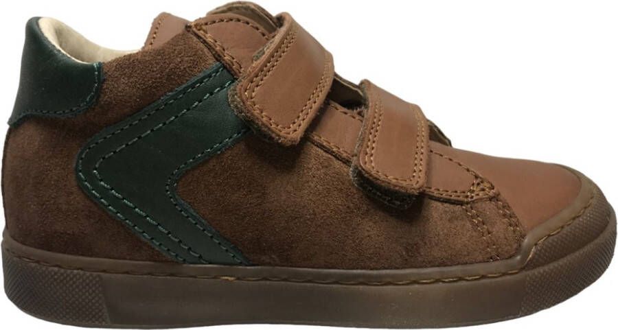 Naturino Heist velcro's bumper hoge lederen sneakers cogna groen