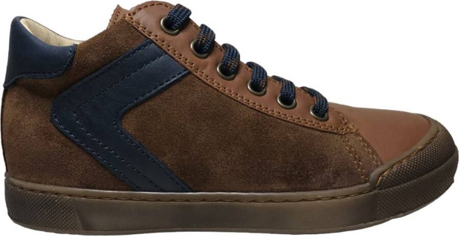 Naturino Heist veter rits bumper hoge lederen sneakers cognac