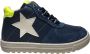 Naturino Hess High veter rits witte ster lederen hoge sneakers Indigo - Thumbnail 2