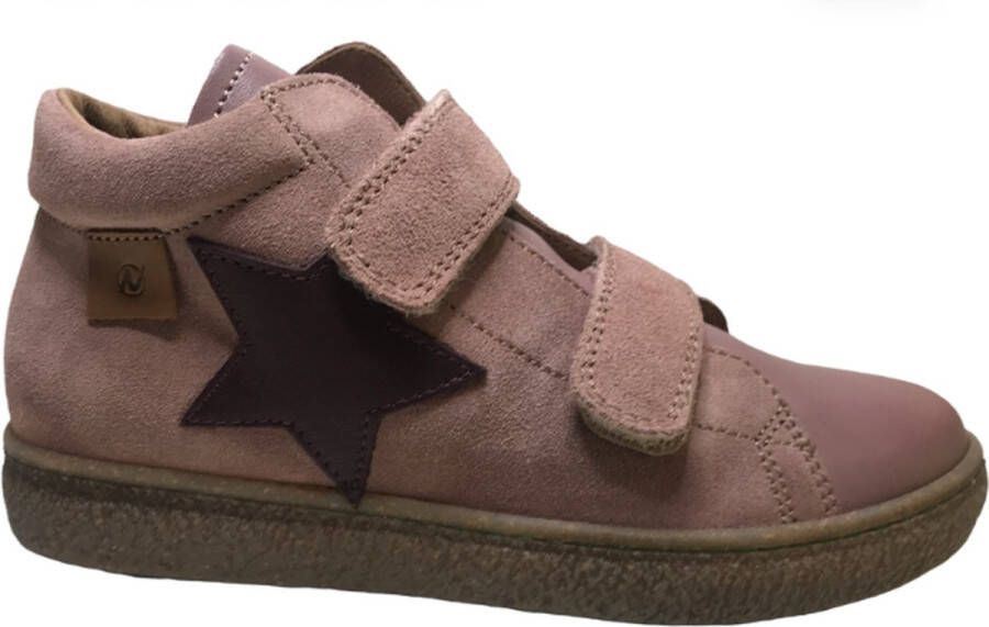 Naturino hoge lederen 2 velcro's bordo ster sneakers Albus Star roze - Foto 1