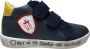 Naturino Korey velcro's wit schildje hoge lederen sneakers Navy - Thumbnail 2