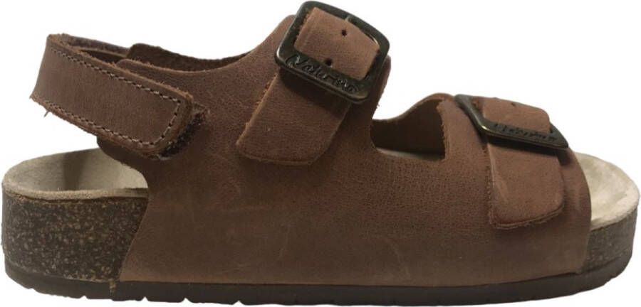 Naturino Lund gesp effen lederen sandalen bruin