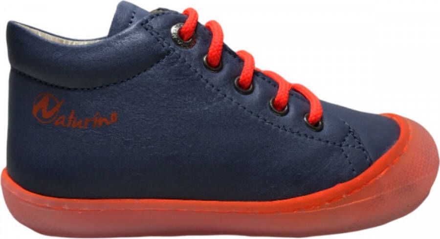 Naturino orange veter bumper effen lederen schoenen Cocoon blauw