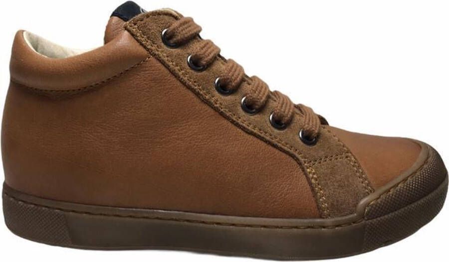 Naturino rits veter bumper lederen effen hoge sneakers Dord Cognac - Foto 1