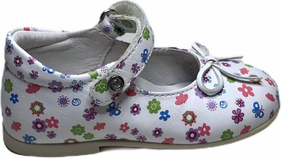 Naturino velcro ballerina 4524 wit multi bloemen