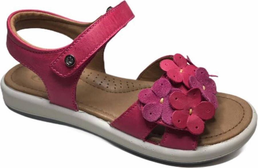 Naturino velcro bloemen sandalen Ortigia Fuxia