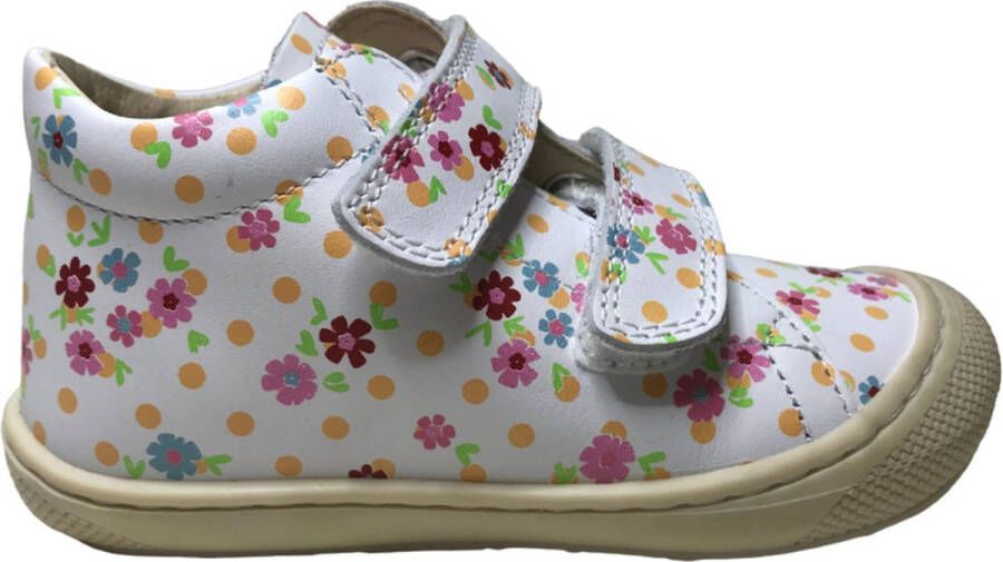 Naturino velcro bumper bloemen lederen sneakers Cocoon Wit