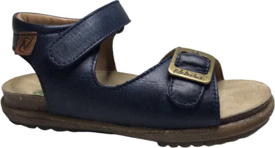 Naturino velcro gesp effen lederen sandalen Zapna navy - Foto 1