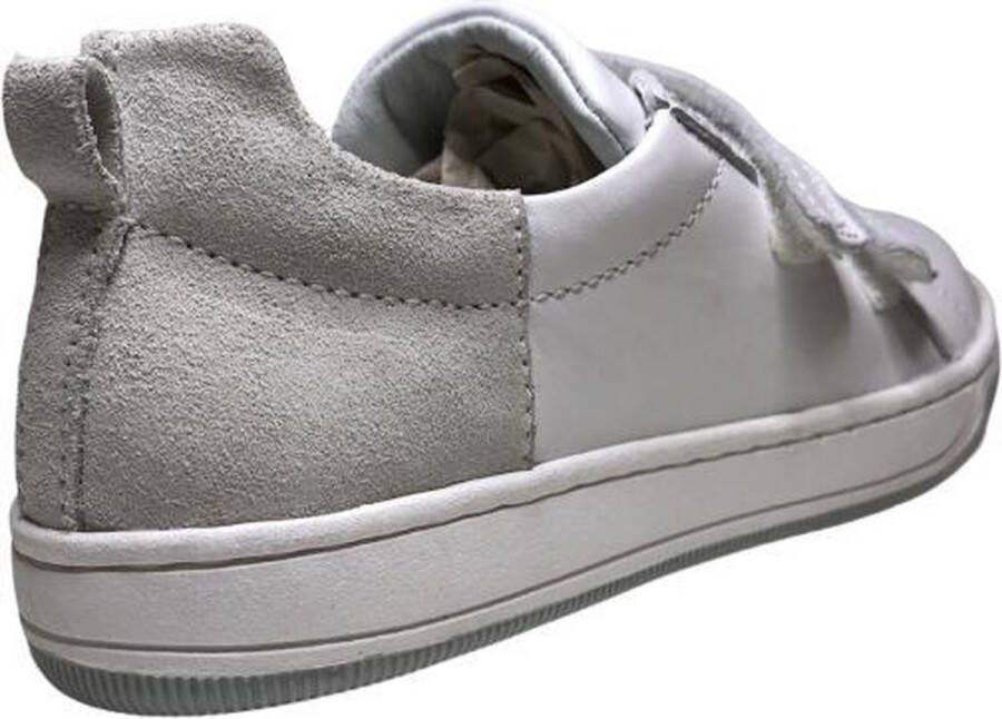 Naturino velcro lederen sneakers caleb wit grijs