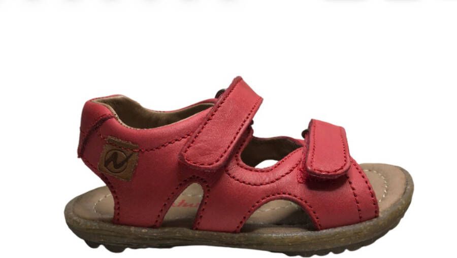 Naturino velcro's effen lederen sandalen sky rood - Foto 1