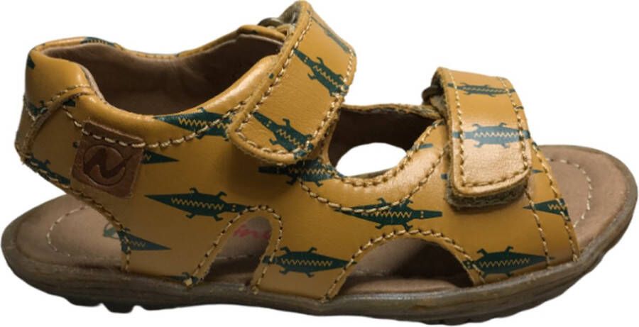 Naturino velcro's groene krokodillen lederen sandalen sky geel - Foto 1