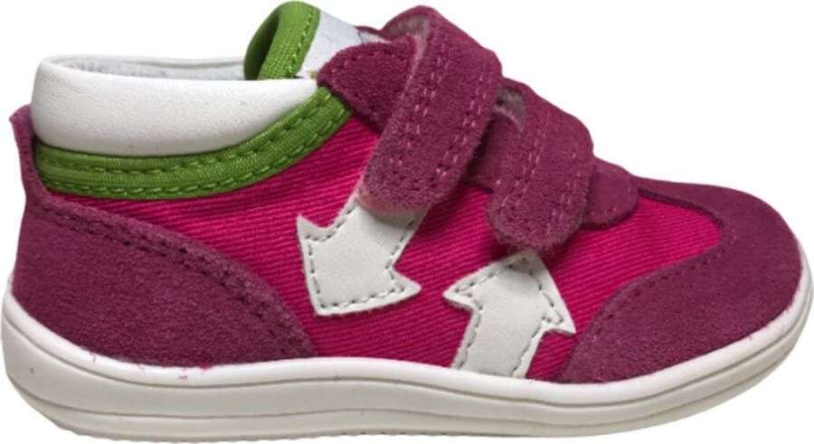 Naturino velcro's witte pijlen sportieve lederen sneakers Shrugs fuxia