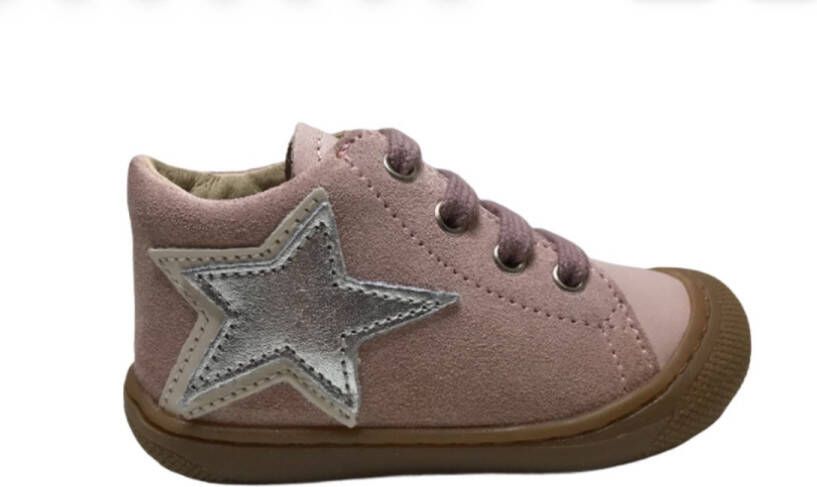 Naturino veter bumper zilveren ster lederen schoenen Frey Roze - Foto 1