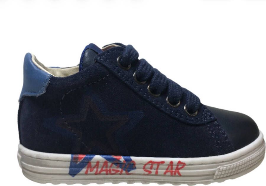 Naturino veter rits rode ster lederen schoenen Batista navy blauw - Foto 1