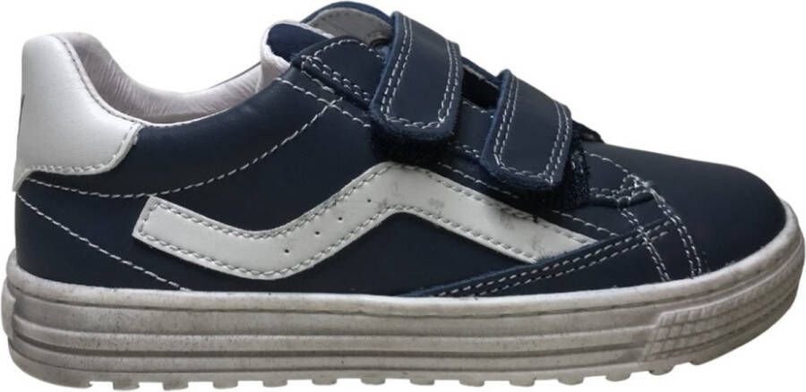 Naturino Wilcat velcro's lederen sneakers navy wit