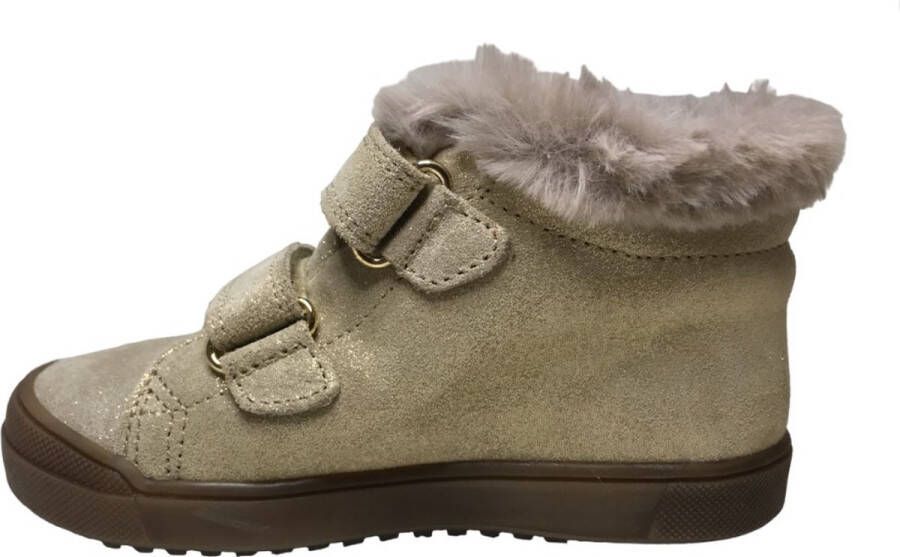 Naturino WP Dellen- velcro's bumper pelzen kraag warme schoenen goud