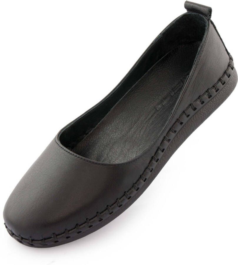 Nell Women's Leather Ballerinas Black