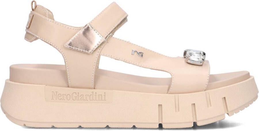 Nerogiardini Platform Sandalen voor Vrouwen Beige Dames