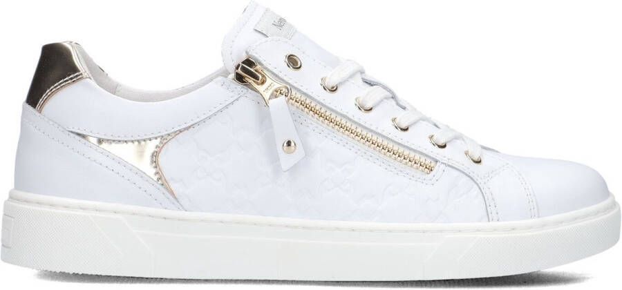 Nerogiardini Leren sneakers met vetersluiting en rits White Dames