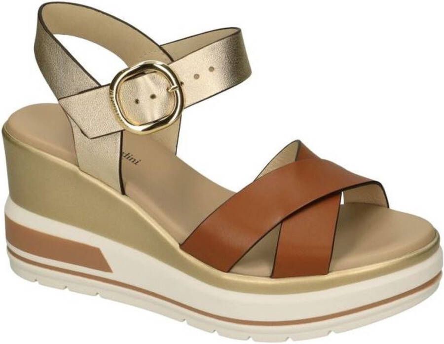 Nerogiardini Bruin Leren Sandalen Stijlvol Comfortabel Ontwerp Multicolor Dames