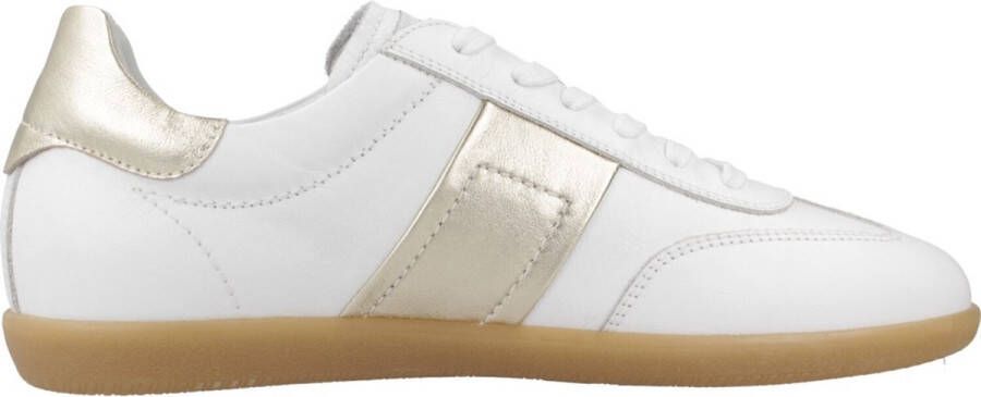 Nerogiardini Witte leren sneakers met gouden details White Dames