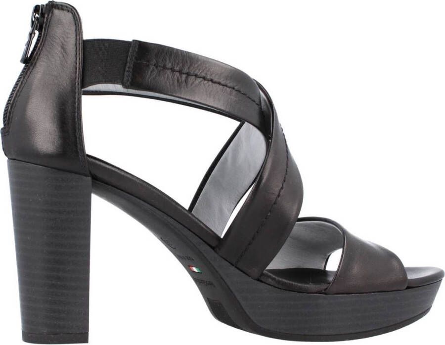 Nerogiardini Echt lederen hoge hak sandalen Black Dames