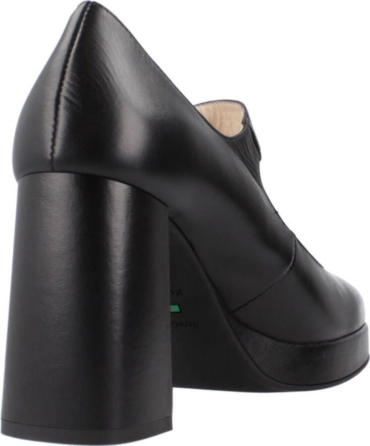 Nerogiardini Zwarte leren blokhak schoenen Black Dames