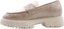 Nerogiardini Stijlvolle Moccasin Loafers voor Vrouwen Beige Dames - Thumbnail 1