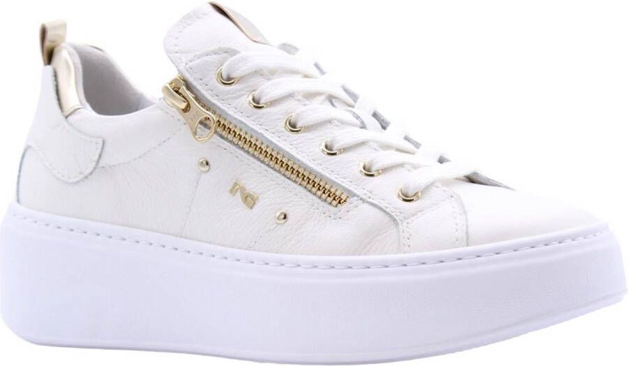 Nerogiardini Leren Sneakers met Veters en Ritssluiting White Dames - Foto 1